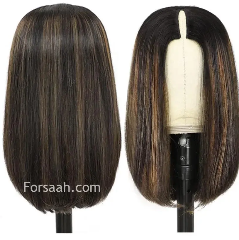 باروكة شعر طبيعي 100% 40 سم مع مثبت طبيعي