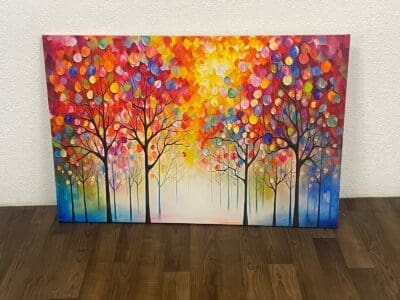 لوحة مودرن أشجار ملونة