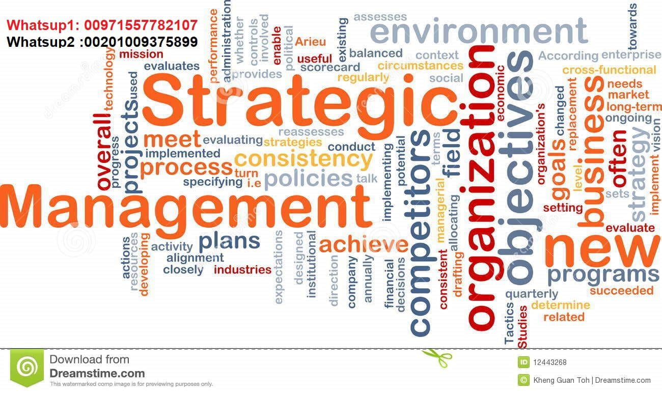 مدرس Strategic Management السعودية 00971557782107