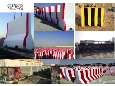 حواجز خرسانية قواعد اعمدة انارة