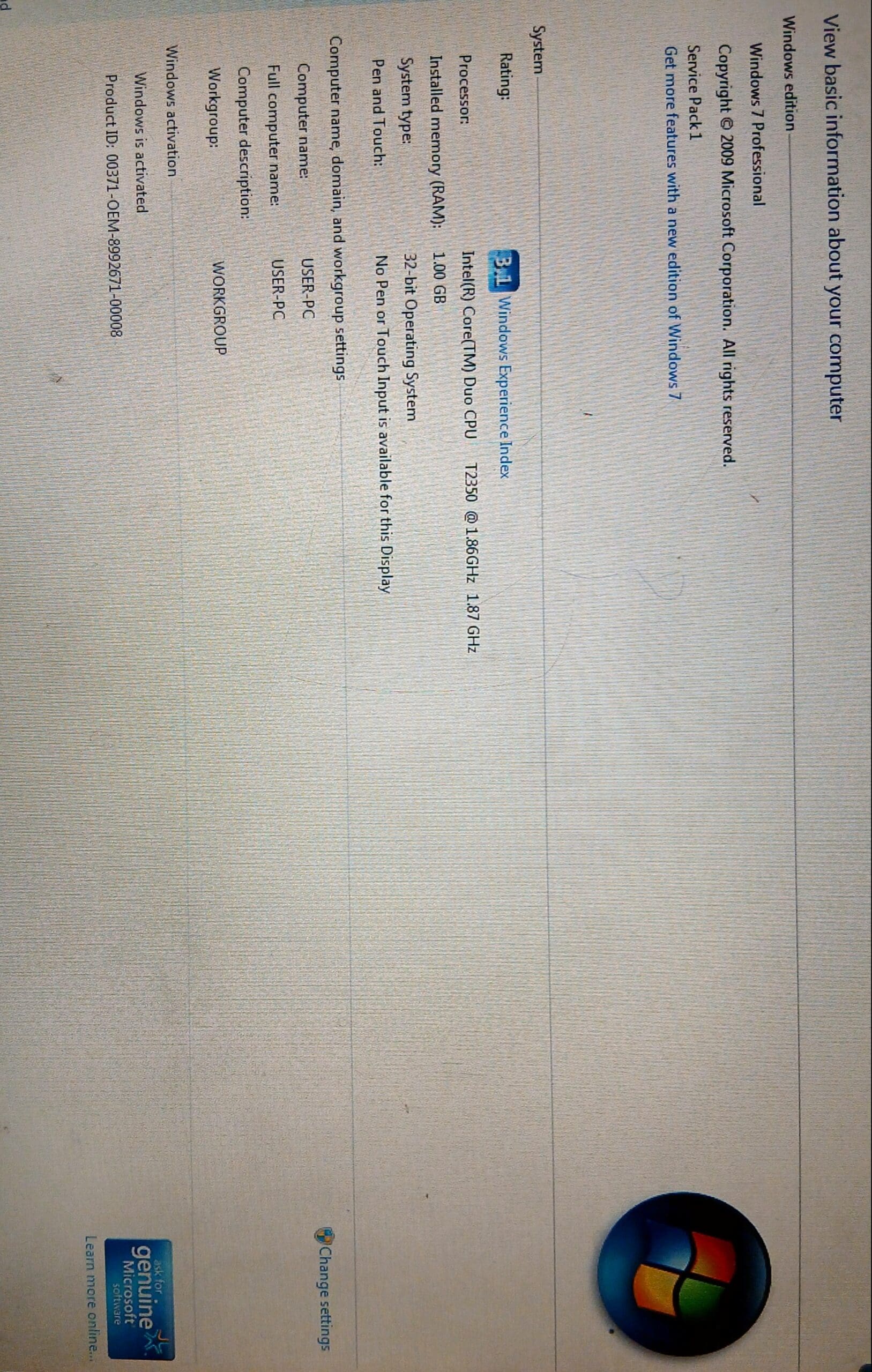 لاب توب HP مستعمل مع الشاحن