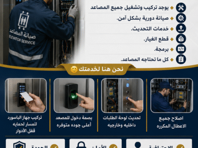 فريق متخصص بصيانة المصاعد