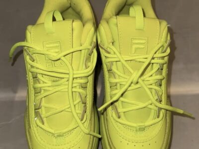 Original FILA Disruptor II Neon Green فيلا حذاء رياضي فسفوري