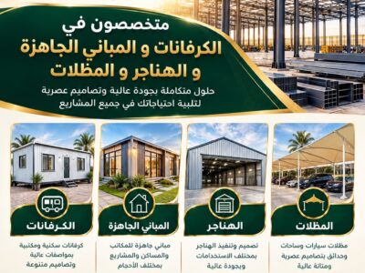 كرفانات – مباني جاهزة – هناجر – مظلات