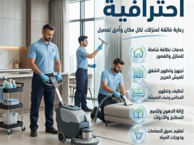 شركة نظافة منازل وشقق وفنادق وشركات ومكاتب
